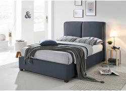 4ft6 Double Oakland Dark Grey Fabric Upholstered Bed Frame 1